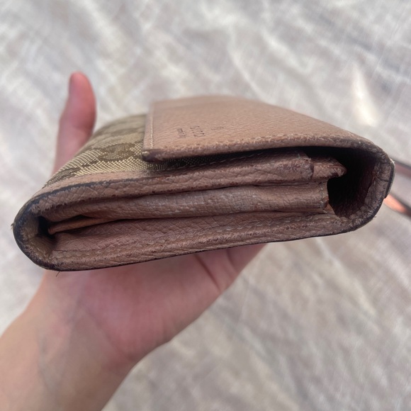 Gucci leather canvas wristlet wallet rare pink monogram bag clutch vintage - Picture 17 of 17